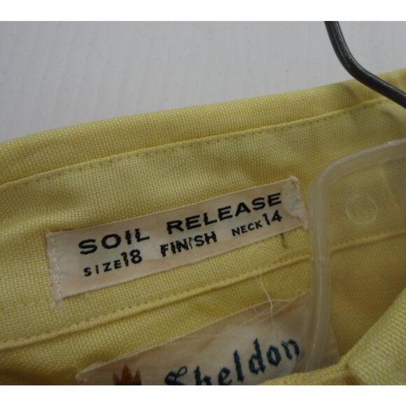 VINTAGE Shirt 14 Japan Student Sheldon Button Down 60s Pocket XS * - Picture 11 of 12